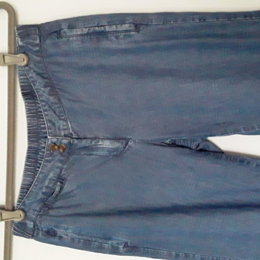 J. Jill Cropped Pants Tencel Linen Blend Denim size  0P
